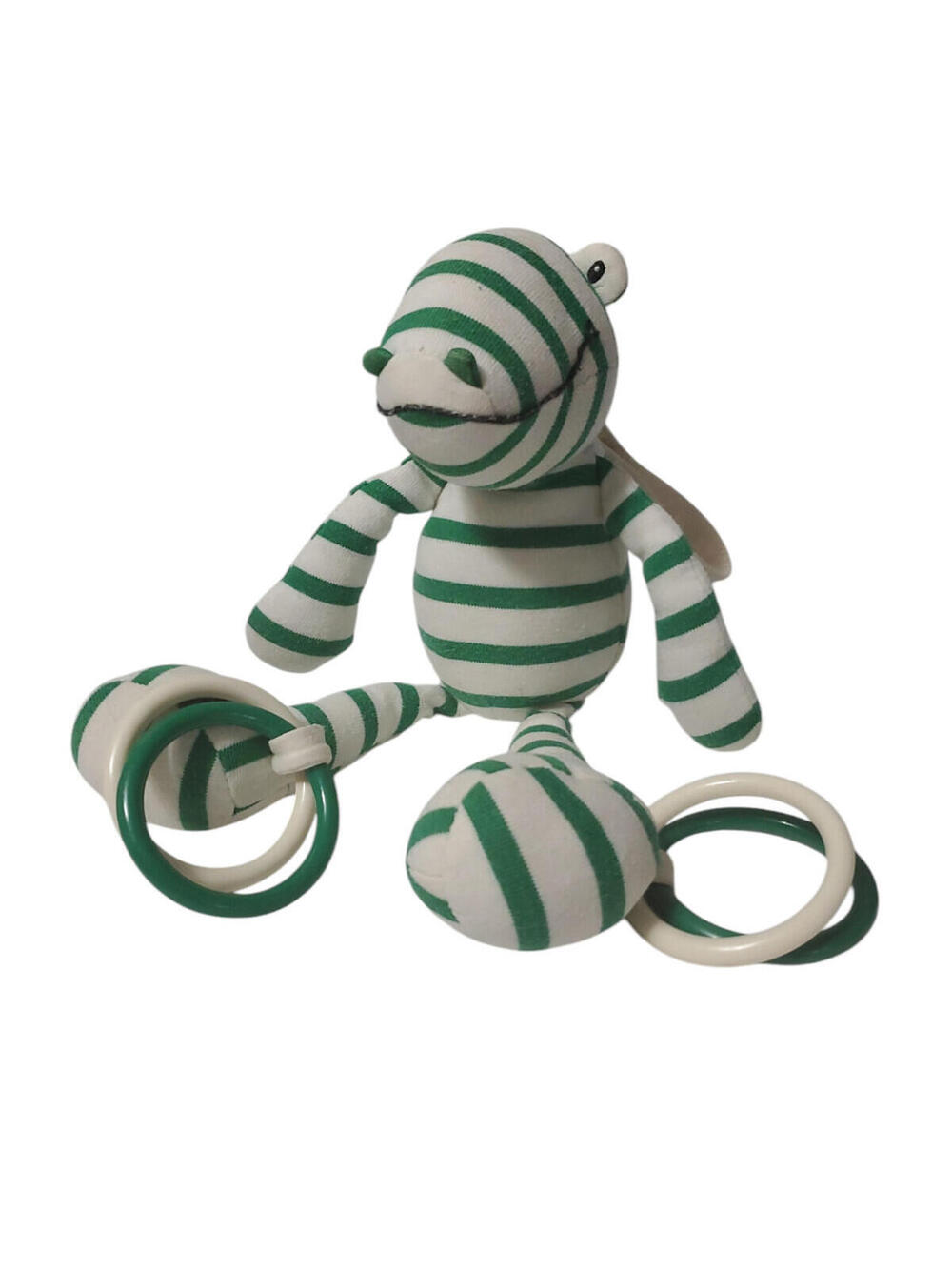 Little JellyCat Alligator Green White Stripes Crocodile 11" Baby Plush